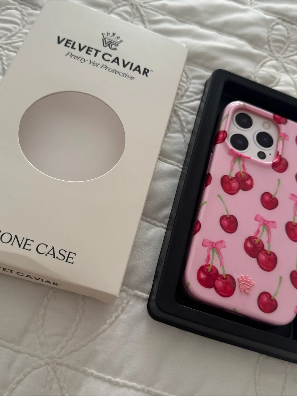 Velvet Caviar Pink Cherry Pattern Phone Case